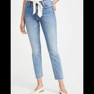 Mother The Mid-Rise Dazzler Ankle Fray Jeans in size 27